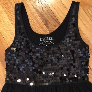 Decree Tops - Black sequin tank top. Cute! Decree Tops - Black sequin tank top. Cute!